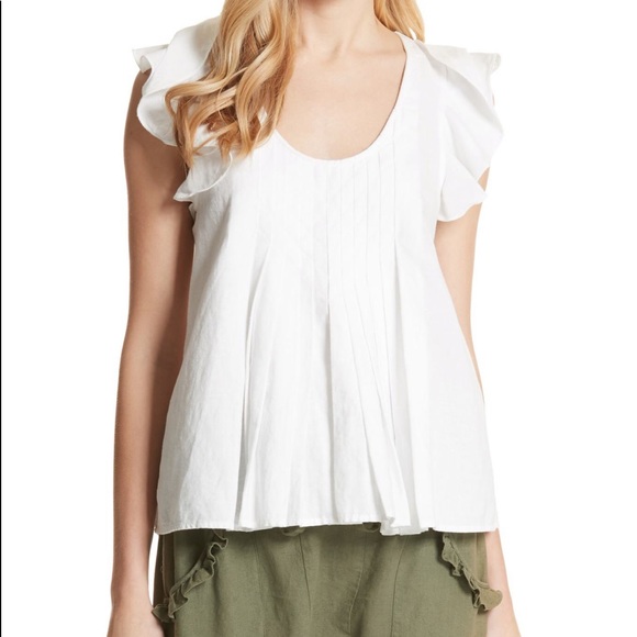 The Great. The Tulip Linen & Cotton Top - Picture 7 of 8